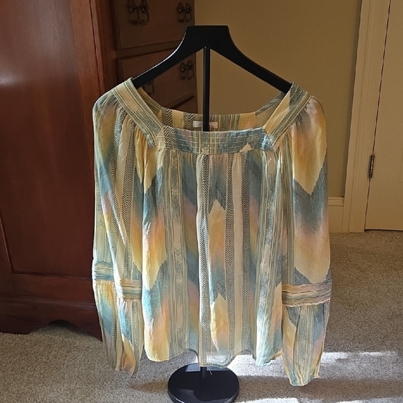 Multicolor With Green And Yellow Women's Top Size Small - Picture 1 of 4
